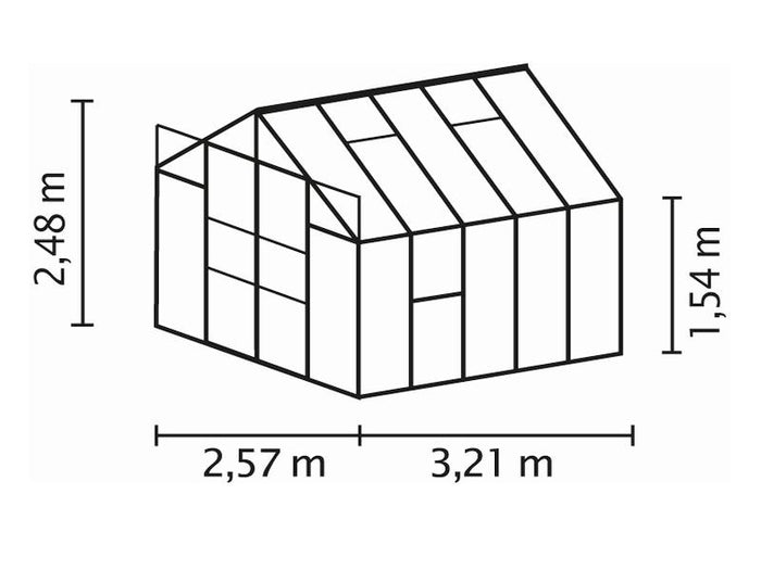 Vitavia Gewächshaus Jupiter 8300 Set ESG 3 mm Schwarz