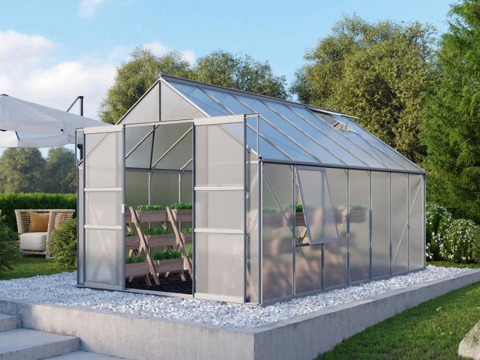 Vitavia Gewächshaus Meridian 2, 11500 HKP 4 mm Alu, mit Doppelschiebetür
