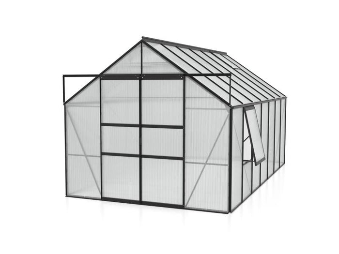 Vitavia Gewächshaus Meridian 2, 11500 HKP 4 mm, schwarz, mit Doppelschiebetür