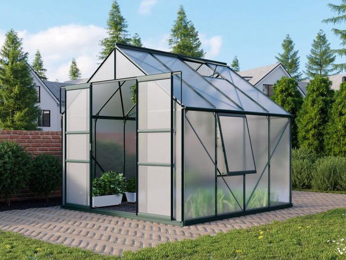 Vitavia Gewächshaus Meridian 2, 6700 HKP 4 mm, smaragd, mit Doppelschiebetür