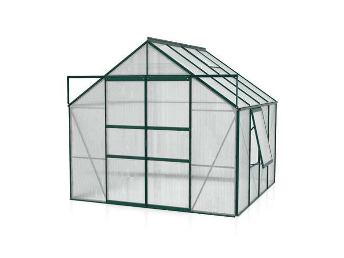 Vitavia Gewächshaus Meridian 2, 6700 HKP 4 mm, smaragd, mit Doppelschiebetür