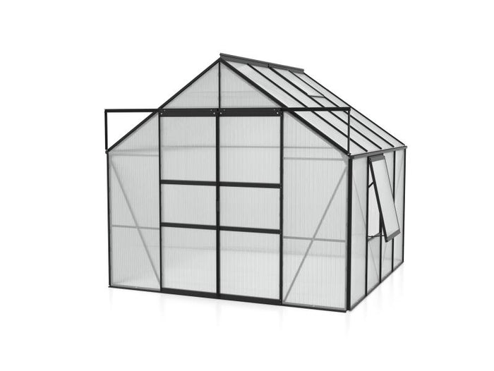 Vitavia Gewächshaus Meridian 2, 6700 HKP 6 mm, schwarz, mit Doppelschiebetür