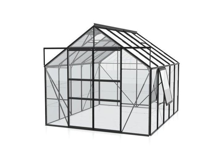 Vitavia Gewächshaus Meridian 2, 8300 ESG 3mm, schwarz, mit Doppelschiebetür