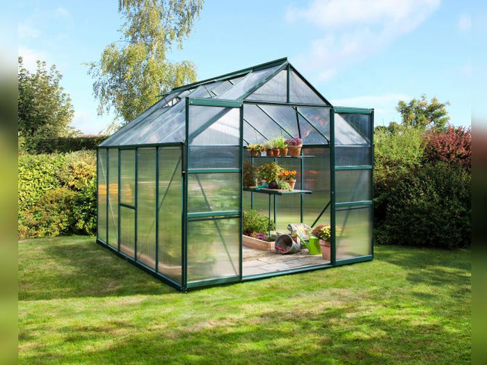 Vitavia Gewächshaus Meridian 2, 8300 HKP 4 mm, smaragd, mit Doppelschiebetür