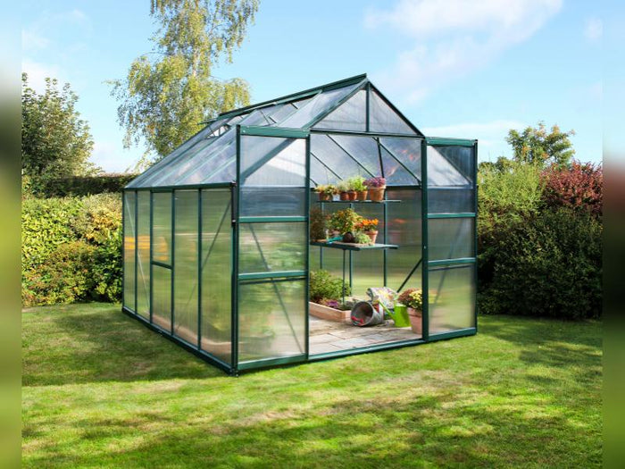 Vitavia Gewächshaus Meridian 2, 8300 HKP 6 mm, smaragd, mit Doppelschiebetür