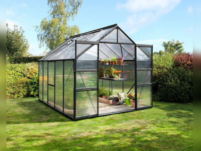 Vitavia Gewächshaus Meridian 2, 8300 HKP 6 mm, schwarz, mit Doppelschiebetür