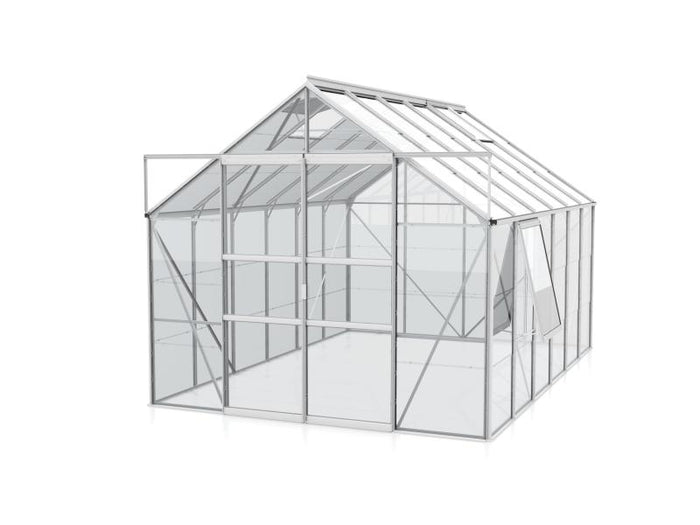 Vitavia Gewächshaus Meridian 2, 9900 ESG 3mm Alu, mit Doppelschiebetür