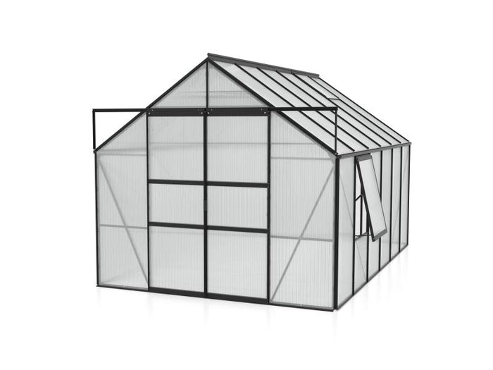 Vitavia Gewächshaus Meridian 2, 9900 HKP 4 mm, schwarz, mit Doppelschiebetür