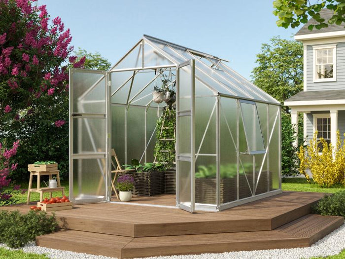 Vitavia Gewächshaus Olymp 6700 ESG 3 mm Alu eloxiert