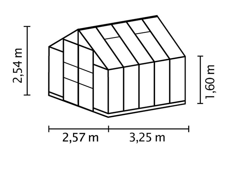 Vitavia Gewächshaus Olymp 8300 HKP 6 mm Alu eloxiert