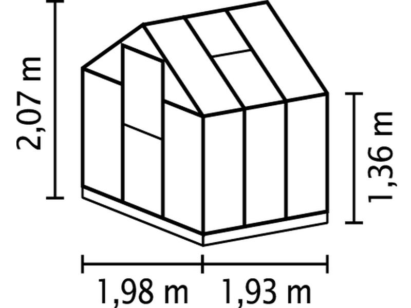 Vitavia Gewächshaus Triton 3800 ESG 3mm aluminium eloxiert