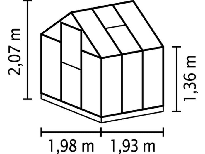 Vitavia Gewächshaus Triton 3800 ESG 3mm aluminium eloxiert