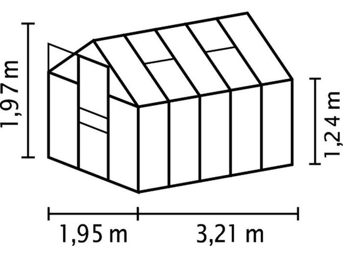 Vitavia Gewächshaus Venus 6200 HKP 6 mm Schwarz