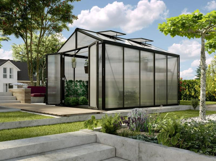 Vitavia Gewächshaus Zeus Comfort 10000 HKP 16mm, schwarz pulverbeschichtet