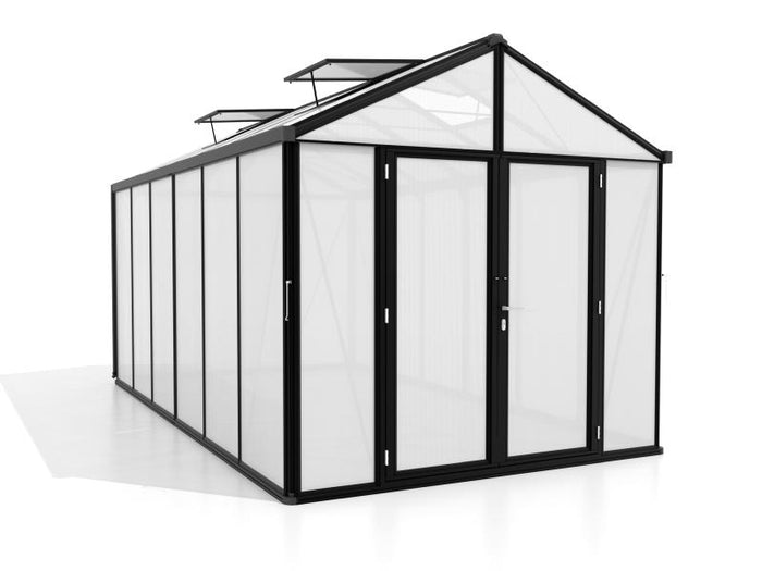 Vitavia Gewächshaus Zeus Comfort 11900 HKP 10mm, schwarz pulverbeschichtet