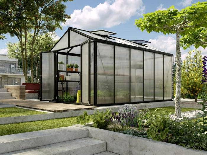 Vitavia Gewächshaus Zeus Comfort 11900 HKP 16mm, schwarz pulverbeschichtet