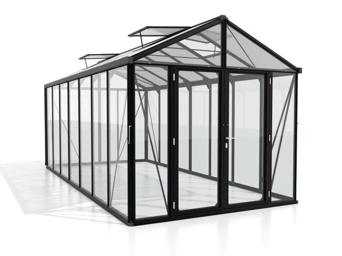 Vitavia Gewächshaus Zeus Comfort 13800 ESG/HKP, schwarz pulverbeschichtet