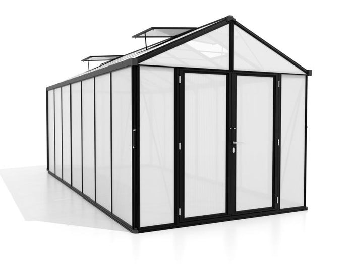 Vitavia Gewächshaus Zeus Comfort 13800 HKP 10mm, schwarz pulverbeschichtet