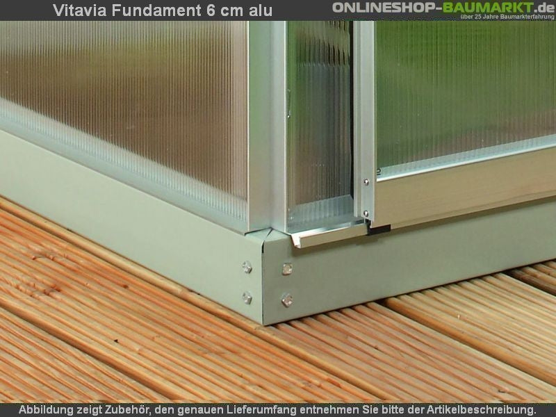 Vitavia Stahl-Fundament 3300, 6 cm für Gewächshäuser alu blank