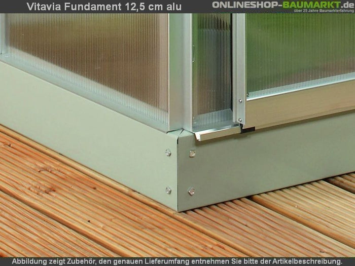 Vitavia Stahl-Fundament 5000, 12,5 cm für Gewächshäuser alu blank