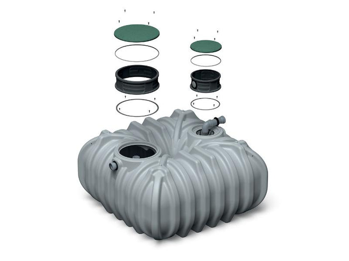 Waterform Regenwasser-Zisterne Unground 7000 Liter schwarz mit Tankabdeckung und Korbfilter