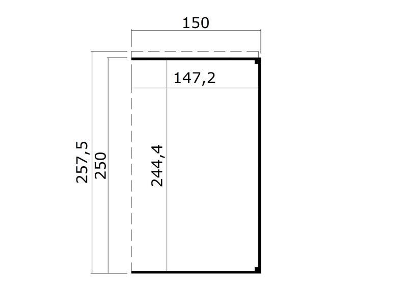 Weka Anbaudach 1 für Batu 2, 150 x 250 cm