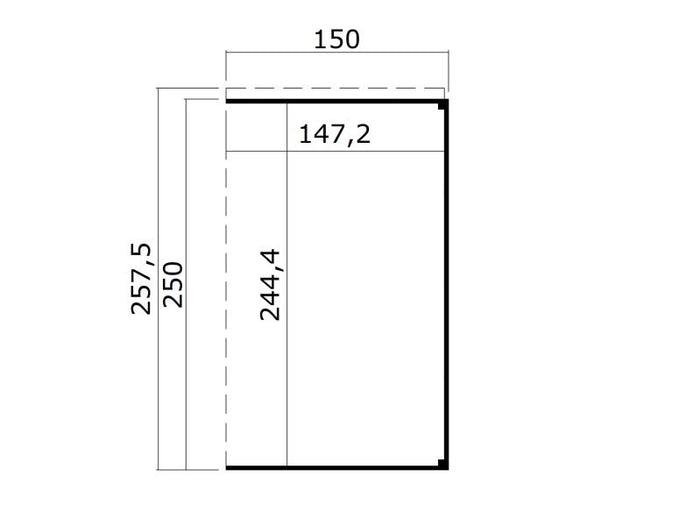Weka Anbaudach 1 für Batu 2, 150 x 250 cm
