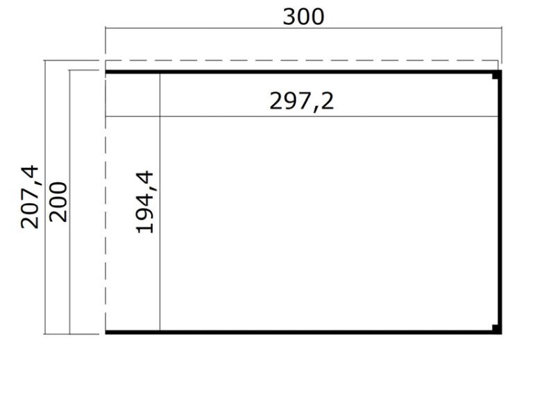 Weka Anbaudach 2 für Batu 1, 300 x 200 cm