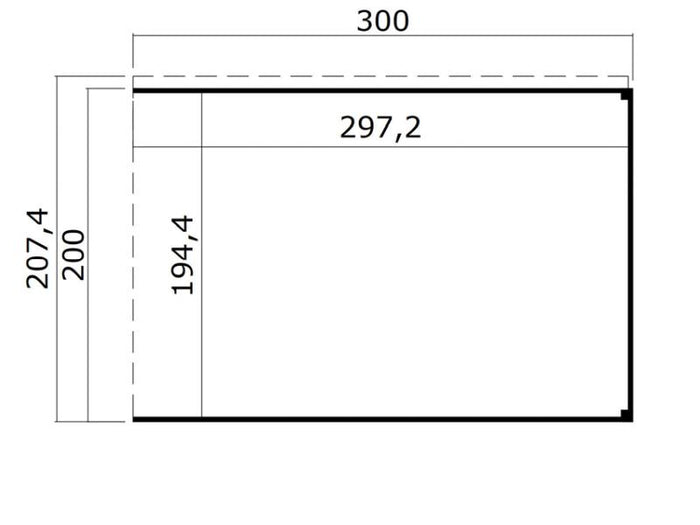 Weka Anbaudach 2 für Batu 1, 300 x 200 cm