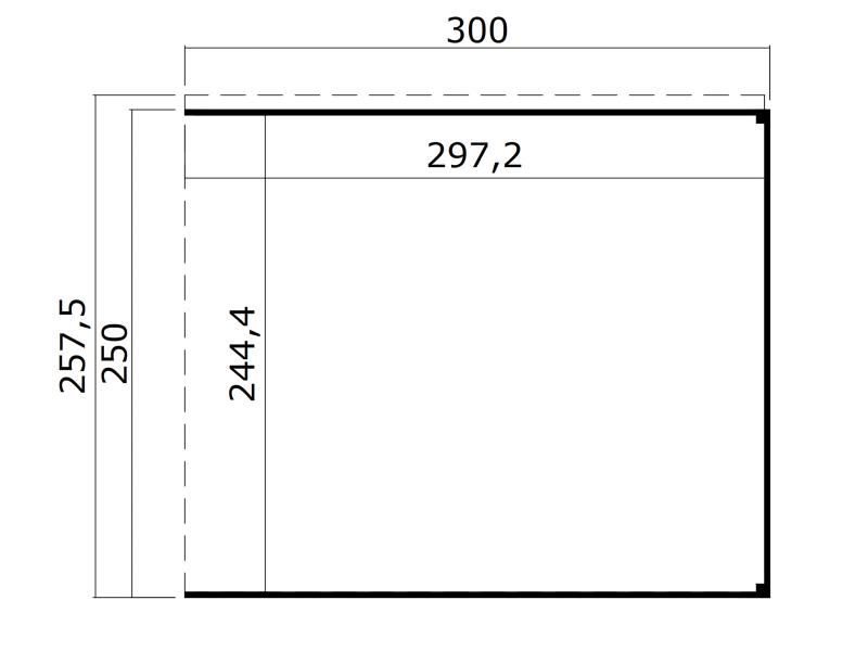 Weka Anbaudach 2 für Batu 2, 300 x 250 cm
