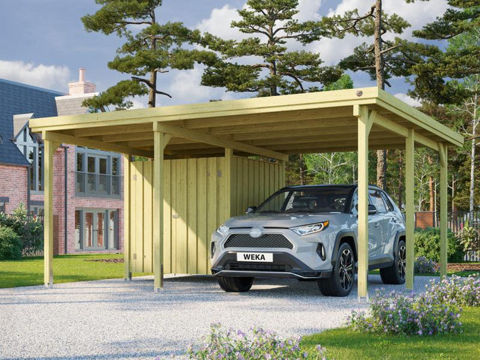 Weka Carport 607 Größe 1 kdi Carport mit Geräteraum