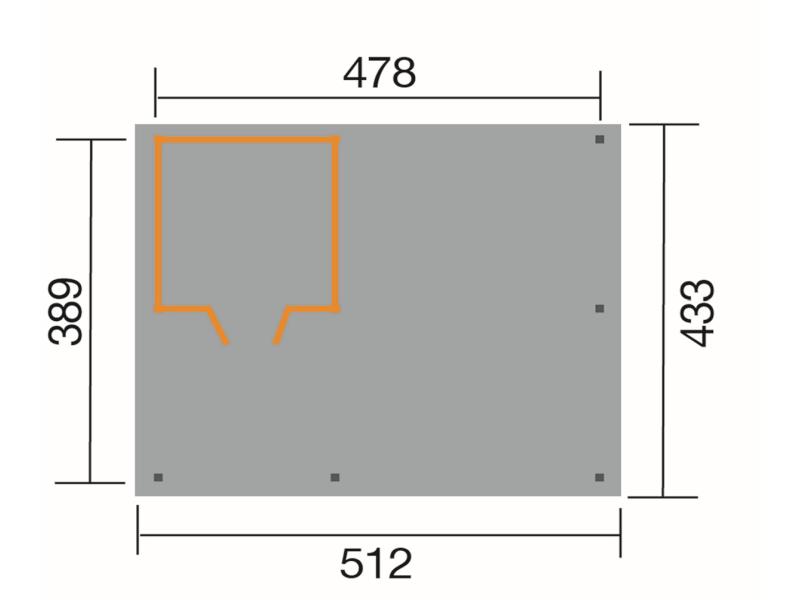 Weka Carport 607 Größe 1 kdi Carport mit Geräteraum