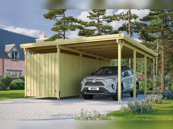 Weka Carport 607 Größe 3 kdi Carport mit XXL-Geräteraum