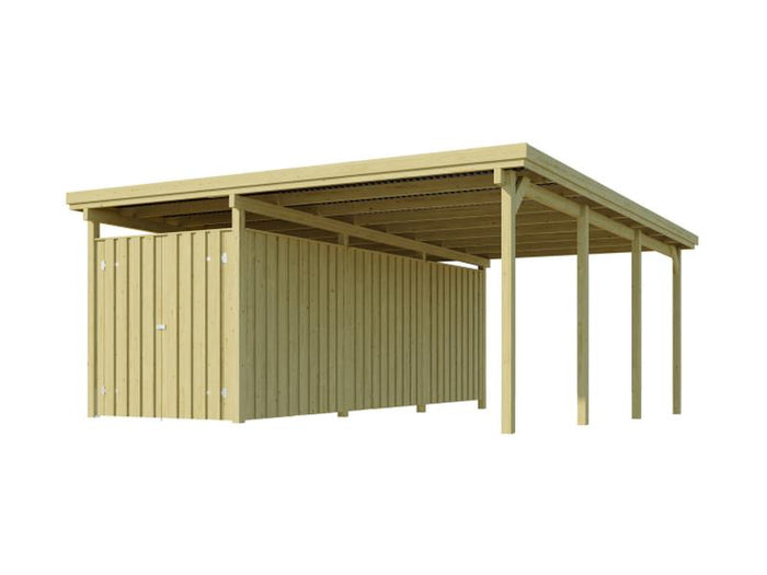 Weka Carport 607 Größe 3 kdi Carport mit XXL-Geräteraum