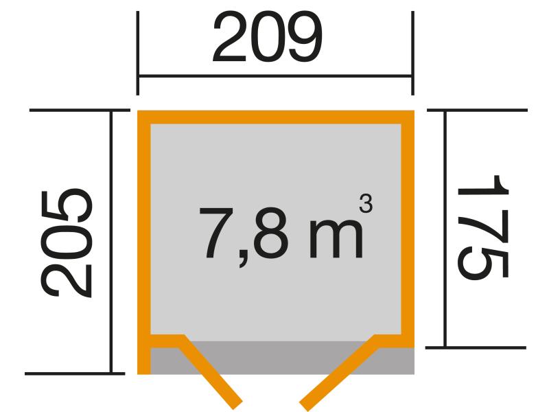 Weka Design-Gartenhaus 262 A naturbelassen