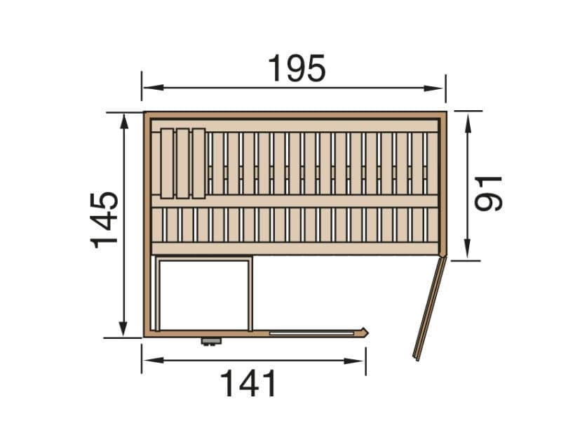 Weka Design-Massivholzsauna Cubilis Eck 1 inkl. Sauna-Leuchtenset, Lieferung und Montage