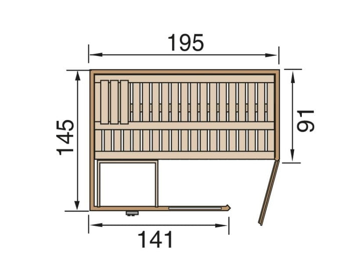 Weka Design-Massivholzsauna Cubilis Eck 1 inkl. Sauna-Leuchtenset, Lieferung und Montage