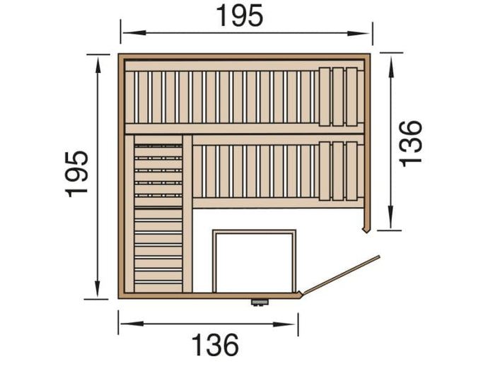 Weka Design-Sauna KEMI Eck 1 GTF