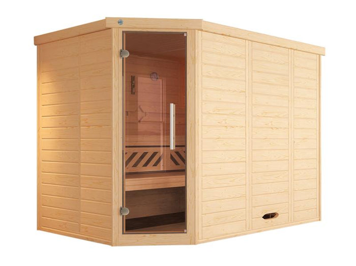 Weka Design-Sauna Kemi Eck 2 GT, inkl. 9 kW Ofen digitale Steuerung (OS)