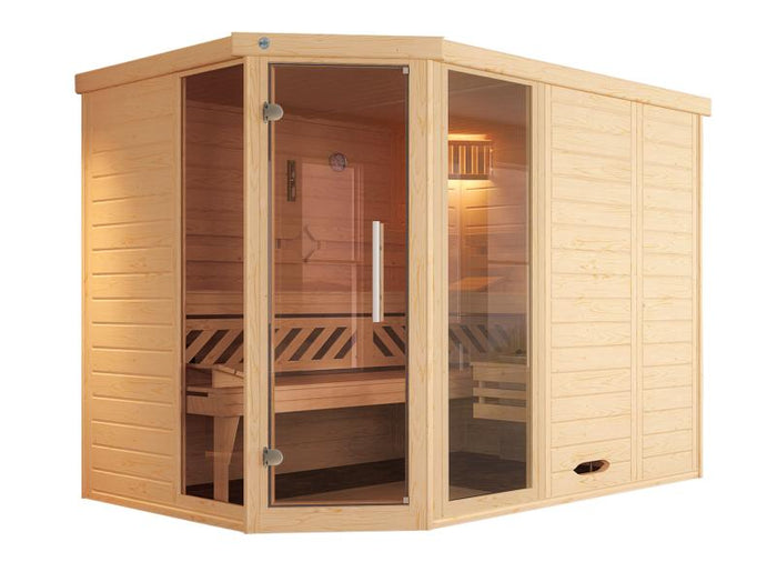 Weka Design-Sauna Kemi Eck 2 GTF, inkl. 9 kW Bioofen digitale Steuerung (BioS)