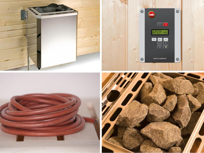 Weka Design-Sauna KEMI PANORAMA 1 inkl. 7,5 kW BioS-Ofenset