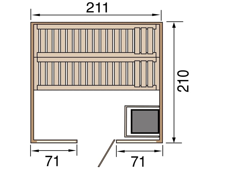 Weka Design-Sauna KEMI PANORAMA 3 inkl. 7,5 kW OS-Ofenset
