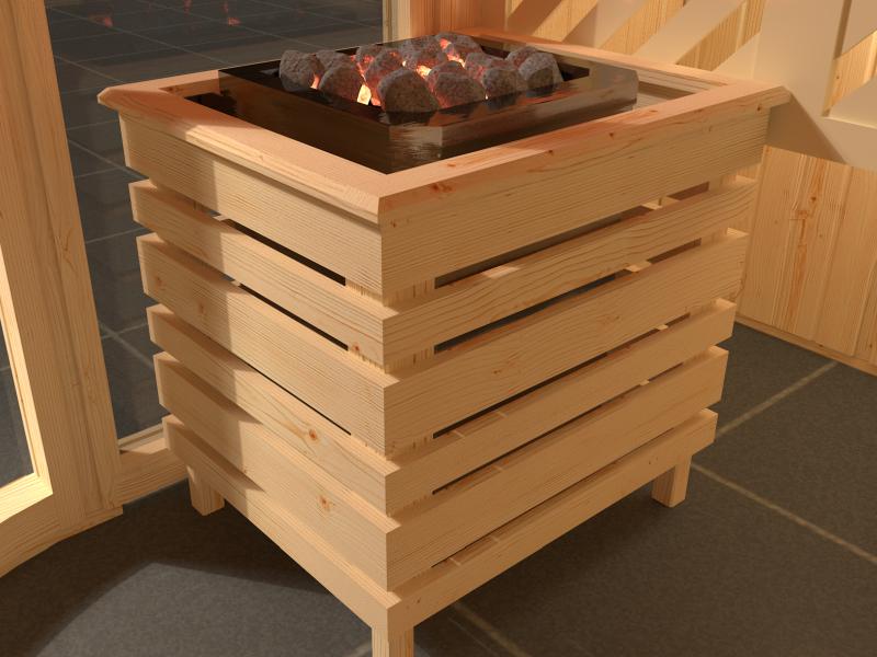 weka Design-Sauna Sara 2 inkl. 9,0 kW OS-Ofenset