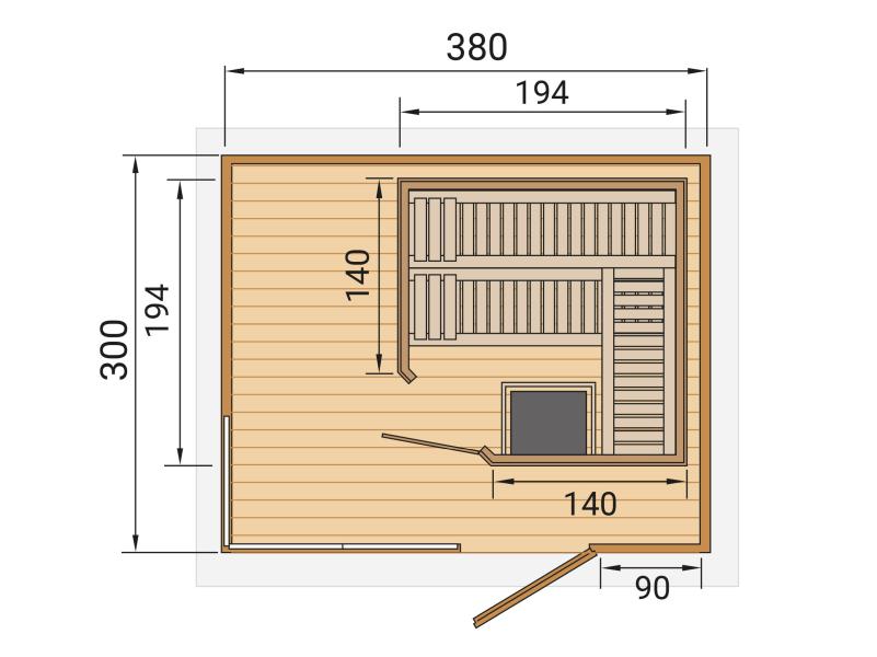 Weka Design-Saunahaus Cubilis, inkl. 9 kW Ofen (OS)