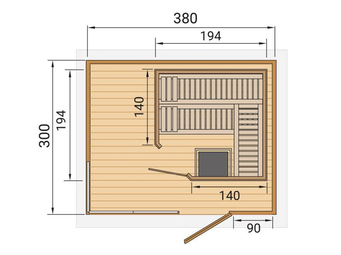 Weka Design-Saunahaus Cubilis, inkl. 9 kW Ofen (OS)
