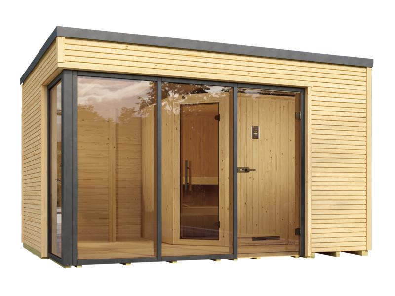 Weka Design-Saunahaus Cubilis, inkl. 9 kW Bioofen (BioS)