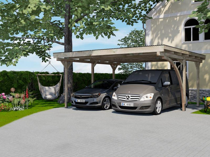 Weka Doppelcarport 616 A mit Rundbogen