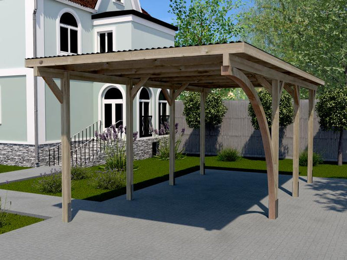 Weka Einzelcarport 606 A Gr. 2 mit Rundbogen