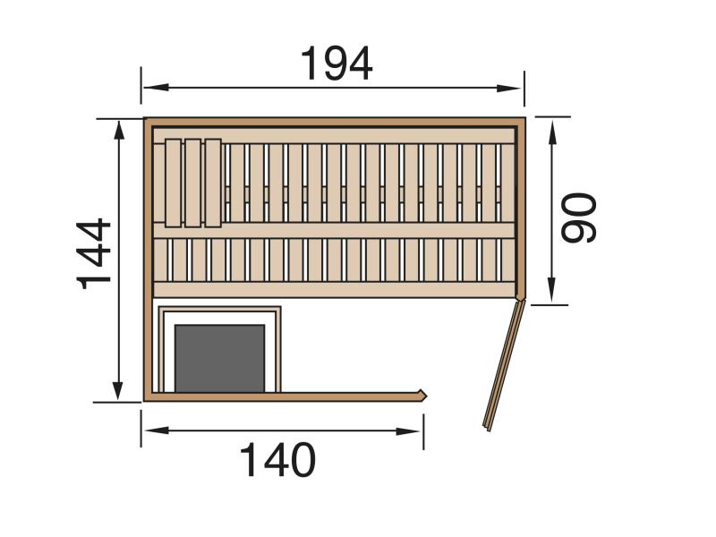 Weka Elementsauna Varberg 1 GT Trend inkl. 7,5 kW BioS-Ofenset