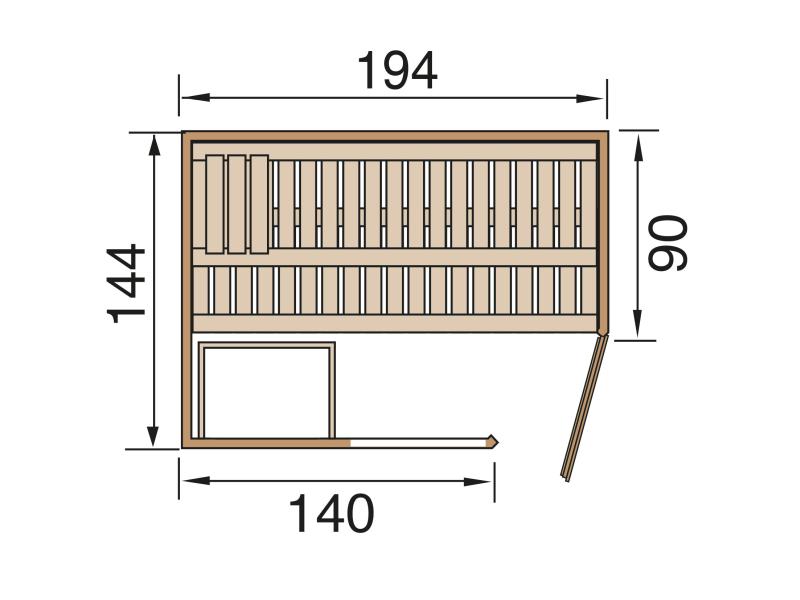 Weka Elementsauna Varberg 1 GTF Trend ohne Ofen
